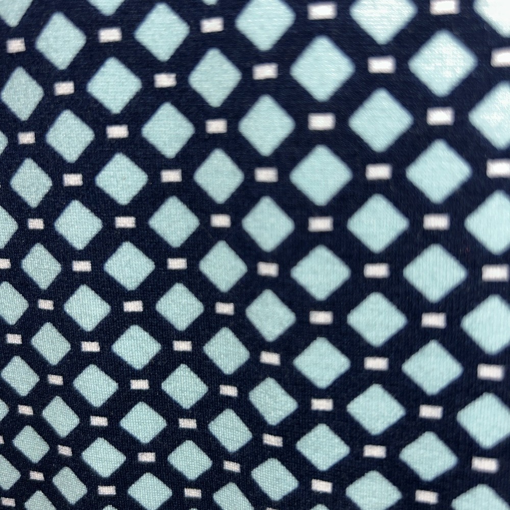Lands' End cotton dress a-line Navy & Light Blue diamond pattern Size 8 - Picture 6 of 9